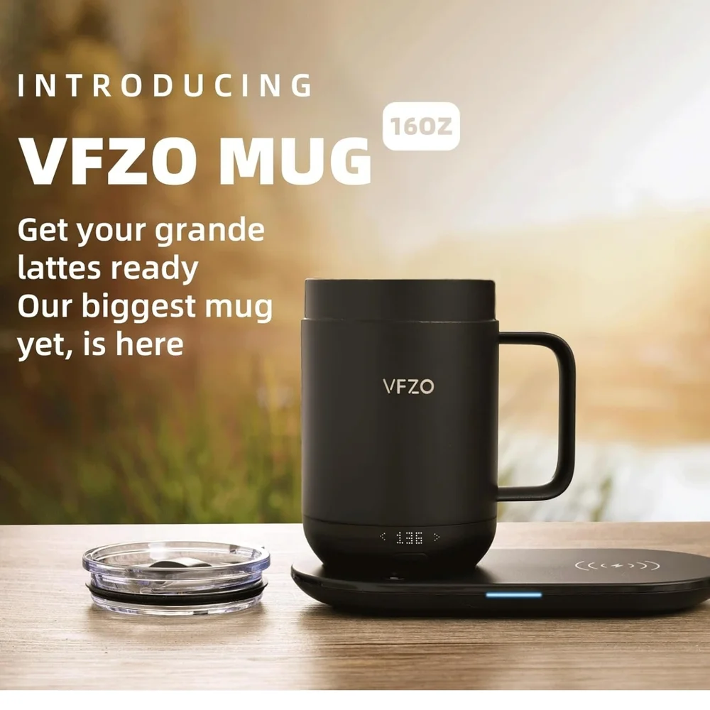 Smart Mug Warmer and Wireless Charger - Black